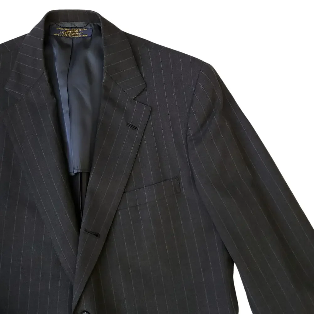 Vintage Brooks Brothers Wool Jacket Blazer Sport Coat Wool Stripe Gentleman 41R